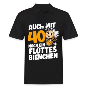 40. Geburtstag 40 Jahre Flottes Bienchen Frau - Männer Poloshirt - Schwarz - Vorne - Kai (181cm)