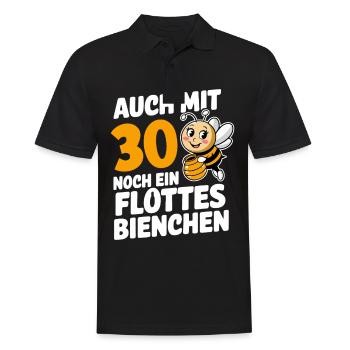 30. Geburtstag 30 Jahre Flottes Bienchen Frau - Männer Poloshirt - Schwarz - Vorne - Kai (181cm)