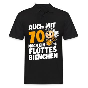 70. Geburtstag 70 Jahre Flottes Bienchen Frau - Männer Poloshirt - Schwarz - Vorne - Kai (181cm)