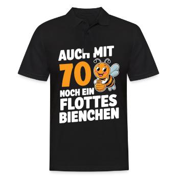 70. Geburtstag 70 Jahre Flottes Bienchen Frau - Männer Poloshirt - Schwarz - Vorne - Kai (181cm)