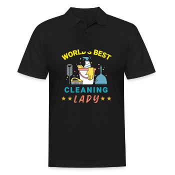Cleaning lady cleaning assistant ladies gift - Men's Polo Shirt - black - Front - Kai (181cm)