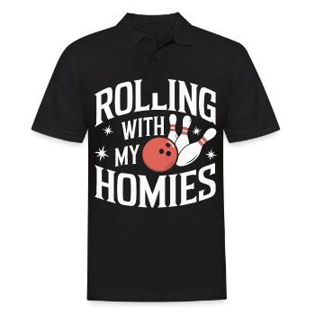 Bowling Bowler Pin Ball Bowling Ball - Männer Poloshirt - Schwarz - Vorne - Kai (181cm)