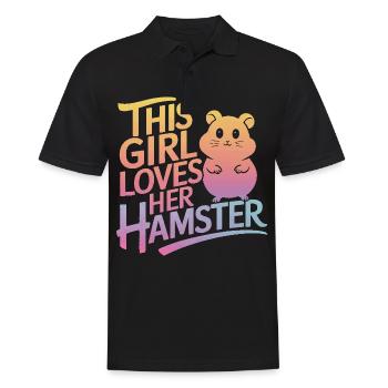 Hamster - Männer Poloshirt - Schwarz - Vorne - Kai (181cm)