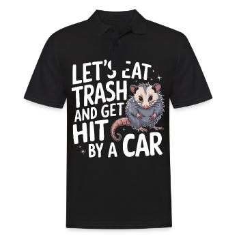 Opossum Possum Animal - Men's Polo Shirt - black - Front - Kai (181cm)