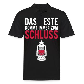Joggen das beste kommt immer zum schluss - Männer Poloshirt - Schwarz - Vorne - Kai (181cm)