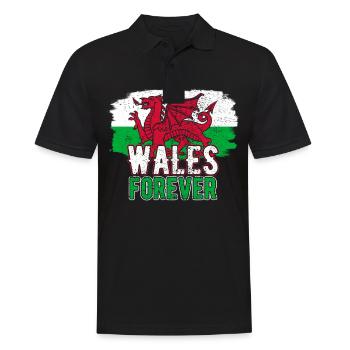 Wales - Männer Poloshirt - Schwarz - Vorne - Kai (181cm)