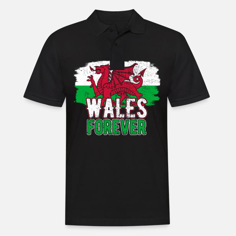 Wales - Männer Poloshirt - Schwarz