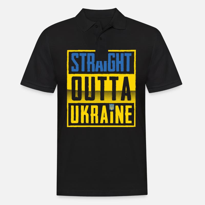 Ukraine - Männer Poloshirt - Schwarz