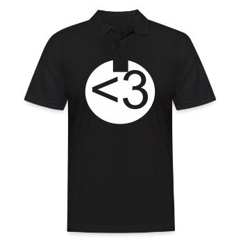 Herz Zeichen - Männer Poloshirt - Schwarz - Vorne - Kai (181cm)
