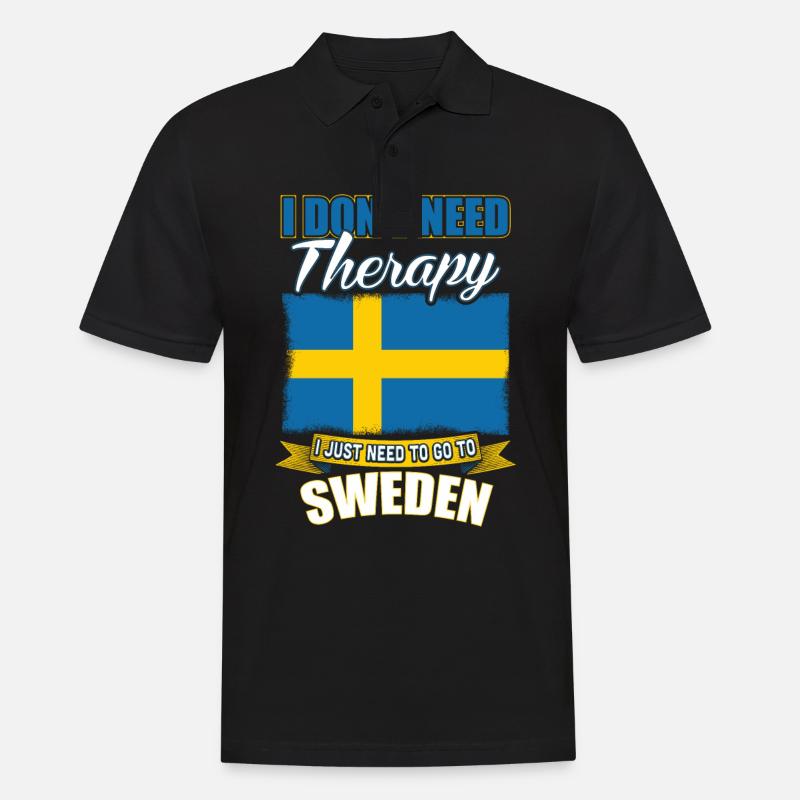 Schweden - Männer Poloshirt - Schwarz