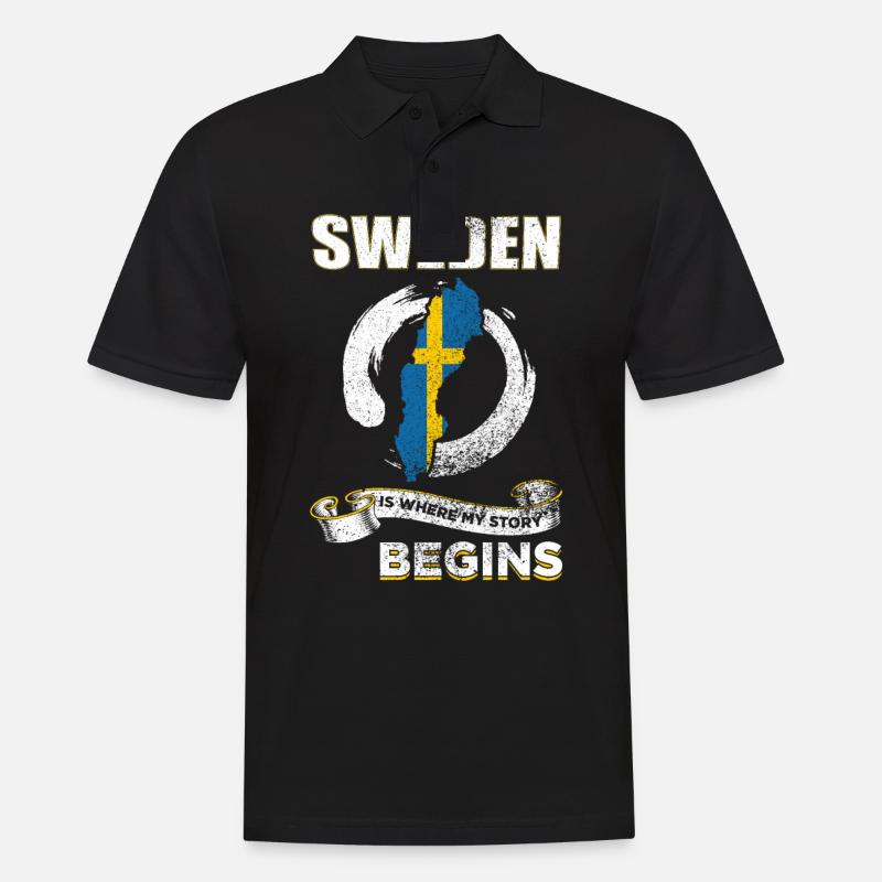 Schweden - Männer Poloshirt - Schwarz