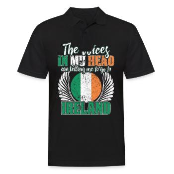 Ireland - Men's Polo Shirt - black - Front - Kai (181cm)