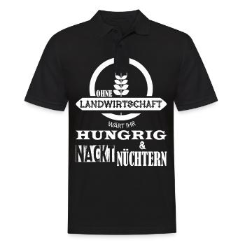 Ohne Landwirtschaft Hungrig Nackt und Nüchtern - Männer Poloshirt - Schwarz - Vorne - Kai (181cm)