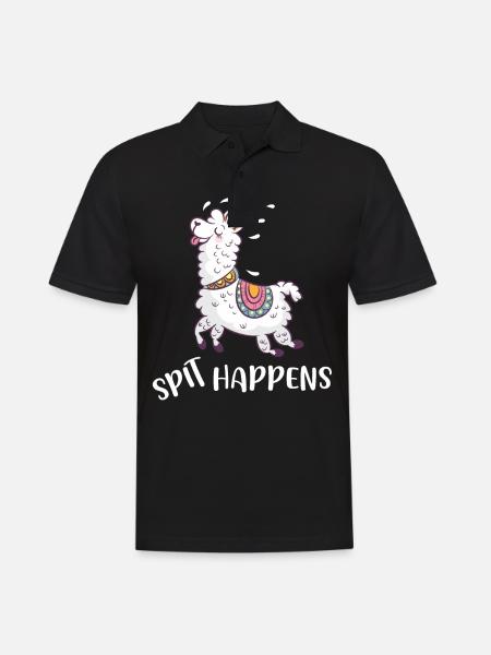 Spitha arrive Lama Alpaga Alpaga Llama - Polo Homme - noir