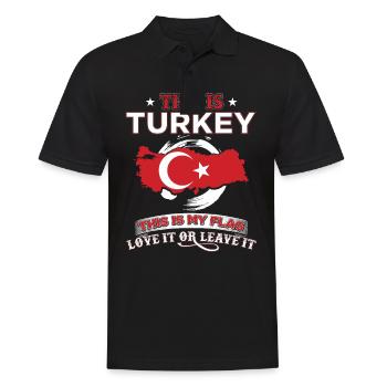 Türkei - Männer Poloshirt - Schwarz - Vorne - Kai (181cm)