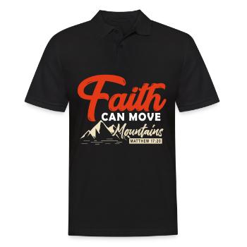 Glaube kann Berge versetzen - Männer Poloshirt - Schwarz - Vorne - Kai (181cm)