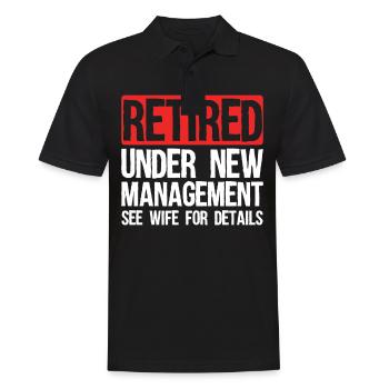 Retired under new management - Men's Polo Shirt - black - Front - Kai (181cm)