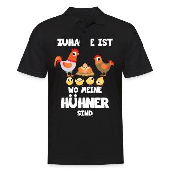 Zuhause ist wo meine Hühner sind - Männer Poloshirt - Schwarz - Vorne - Kai (181cm)