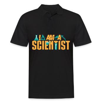 I am a scientist - Men's Polo Shirt - black - Front - Kai (181cm)