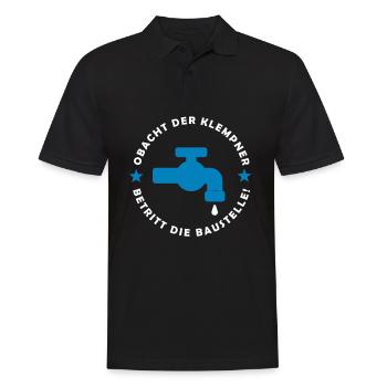 Plumber - Men's Polo Shirt - black - Front - Kai (181cm)