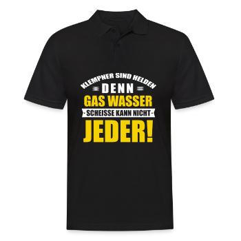 Plumber - Men's Polo Shirt - black - Front - Kai (181cm)