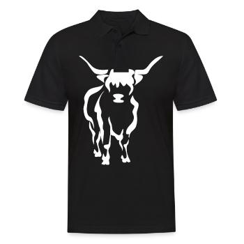 Kuh Kühe Rind Bauer Landwirt Silhouette Geschenk - Männer Poloshirt - Schwarz - Vorne - Kai (181cm)