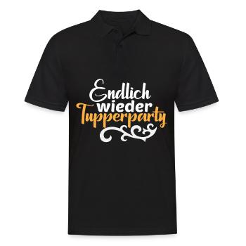 Endlich wieder Tupperparty - Männer Poloshirt - Schwarz - Vorne - Kai (181cm)
