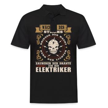 Electrician - Men's Polo Shirt - black - Front - Kai (181cm)