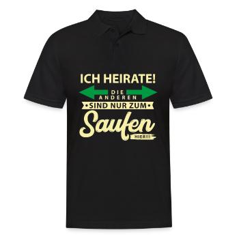 Junggesellenabschied ,Ich heirate, die anderen - Männer Poloshirt - Schwarz - Vorne - Kai (181cm)