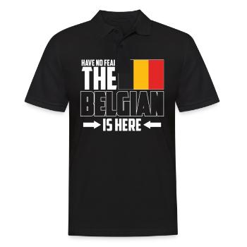 Belgium gift idea - Men's Polo Shirt - black - Front - Kai (181cm)