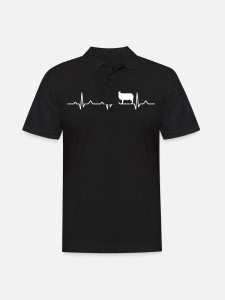 Heartbeat sheep - Men's Polo Shirt - black