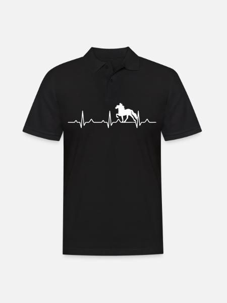 Islandpferd Herzschlag - Männer Poloshirt - Schwarz