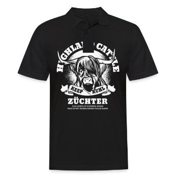 Kuh Kühe Rind Bauer Landwirt Silhouette Geschenk - Männer Poloshirt - Schwarz - Vorne - Kai (181cm)