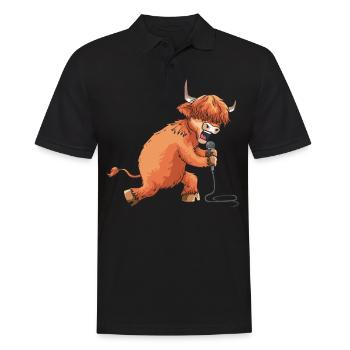 Bovins Highland écossais cadeau vache Highland - Polo Homme - noir - Devant - Kai (181cm)
