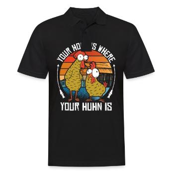 Poulet poulet coq agriculteur cadeau de poulailler - Polo Homme - noir - Devant - Kai (181cm)