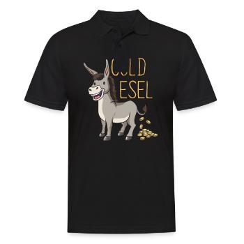 Esel Goldesel Maultier Muli Donkey Geschenk - Männer Poloshirt - Schwarz - Vorne - Kai (181cm)