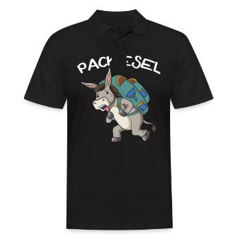 Esel Packesel Maultier Muli Donkey Geschenk - Männer Poloshirt - Schwarz - Vorne - Kai (181cm)