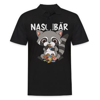 Naschbär I Waschbär Baby - Männer Poloshirt - Schwarz - Vorne - Kai (181cm)