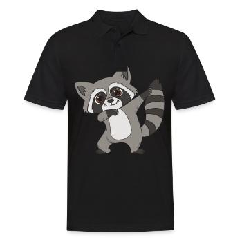 Raccoon Dabbing Raccoon - Polo Homme - noir - Devant - Kai (181cm)
