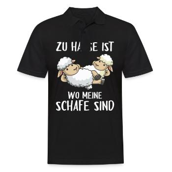 Zu Hause ist wo meine Schafe sind Schäfer Geschenk - Männer Poloshirt - Schwarz - Vorne - Kai (181cm)