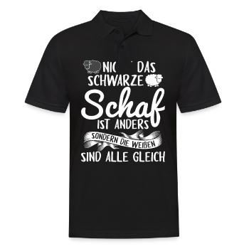 Nicht das schwarze Schaf ist anders Schäfer - Männer Poloshirt - Schwarz - Vorne - Kai (181cm)