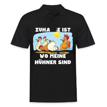 Zuhause ist wo meine Hühner sind - Männer Poloshirt - Schwarz - Vorne - Kai (181cm)