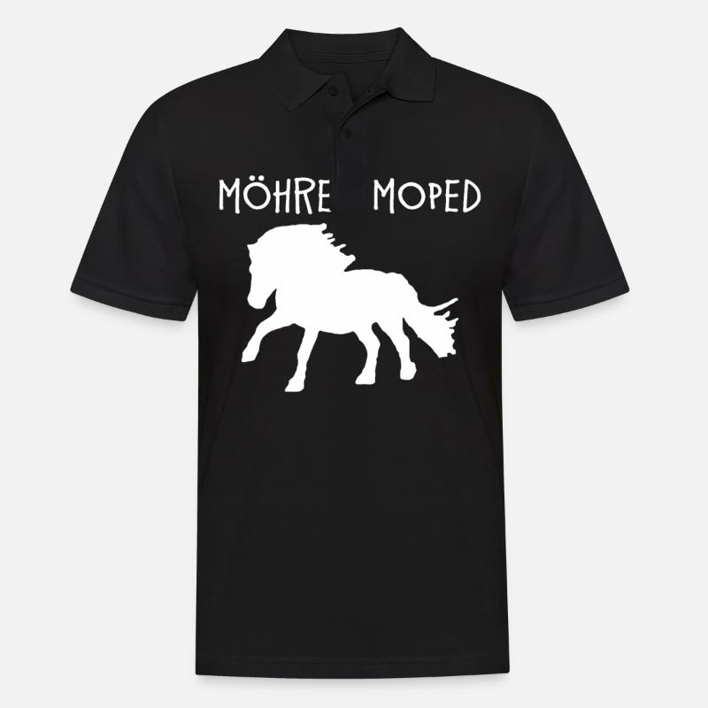 Möhren Moped Shetty Shetlandpony - Männer Poloshirt - Schwarz
