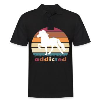 addicted Islandpferd - Männer Poloshirt - Schwarz - Vorne - Kai (181cm)