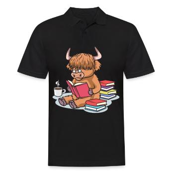 Hochlandrind Highland bétail vache livres café - Polo Homme - noir - Devant - Kai (181cm)
