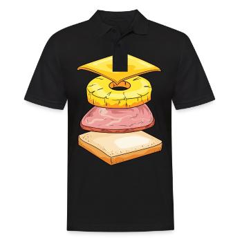 Hawaii Toast - Men's Polo Shirt - black - Front - Kai (181cm)