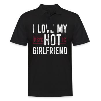 I Love my Psychotic and Hot Girlfriend Gift - Men's Polo Shirt - black - Front - Kai (181cm)