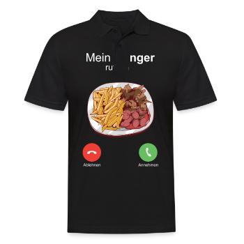 Taxiteller Soulfood Ruhrpott Currywurst Pommis - Männer Poloshirt - Schwarz - Vorne - Kai (181cm)