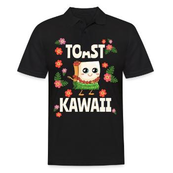 Kawaii Hawaï Toast - Polo Homme - noir - Devant - Kai (181cm)