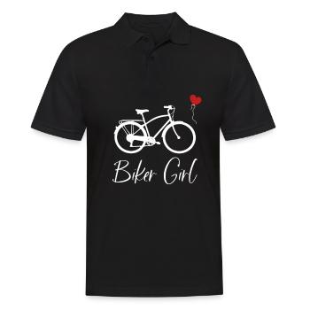 Biker Girl Design für eine Radfahrerin - Männer Poloshirt - Schwarz - Vorne - Kai (181cm)